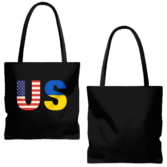 Flag Of Usa And Ukraine Ukrainian Americans Patrio Tote Bags (AOP)