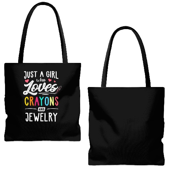Just A Who Loves Crayons And Jewelry Youth Tote Bags (AOP)