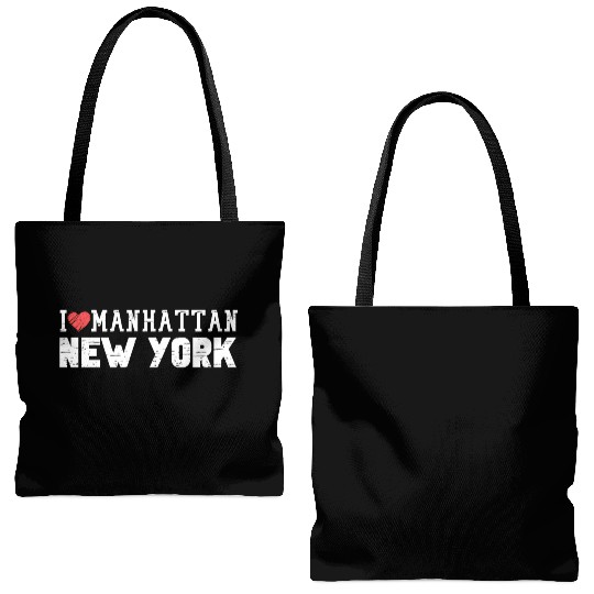 Manhattan New York Love I Heart Manhattan Ny Tote Bags (AOP)