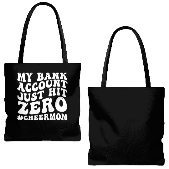 My Bank Acco Just Hit Zero Cheer Mom Groovy Tote Bags (AOP)
