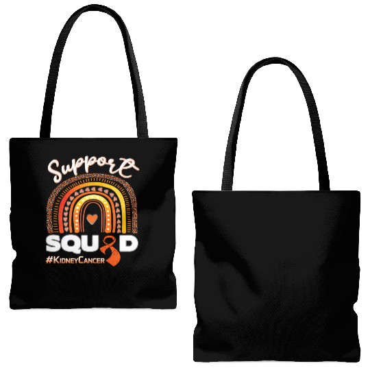 Kidney Cancer Support Squad Dark Blue Ribbon Tote Bags (AOP)