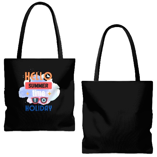 hello summer time to holiday Tote Bags (AOP)
