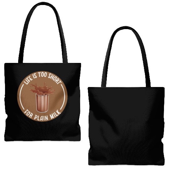 I Love Chocolate Milk Lover Funny Chocolate Milk Tote Bags (AOP)