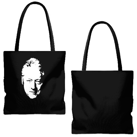 Bill Clinton White On Black Pop Art Tote Bags (AOP)