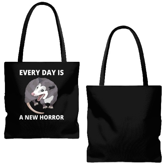 Every Day Is A New Horror Possum Memes Tote Bags (AOP)