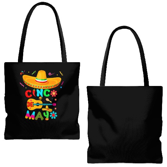 Cinco De Mayo Mexican Guitar Cactus for Boys Tote Bags (AOP)