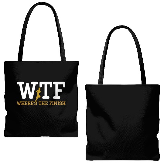 Running Wtf Where'S The Finish Runner Joke Tote Bags (AOP)