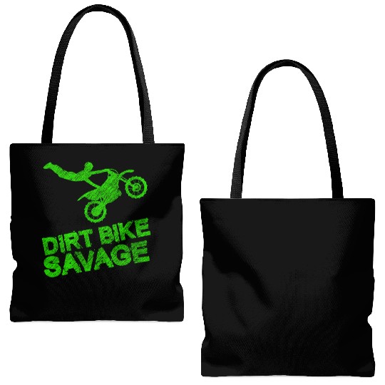 Dirt Bike Savage Motocross Distressed Youth Rider Tote Bags (AOP)