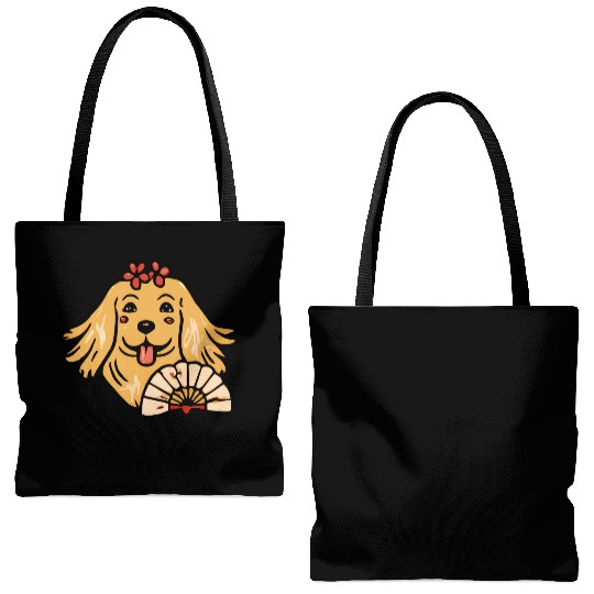 Golden Retriever Geisha Dog Lover Terrier Tote Bags (AOP)