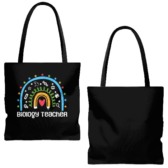 Biology Teacher Rainbow Biologist Back To School Tote Bags (AOP)