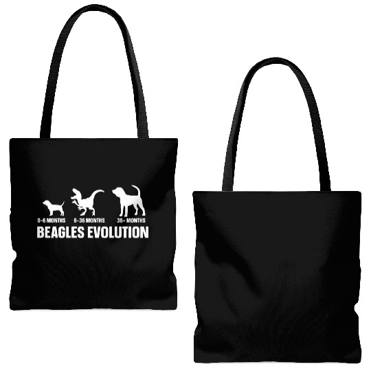 Beagles Evolution For A Beagle Owner Tote Bags (AOP)