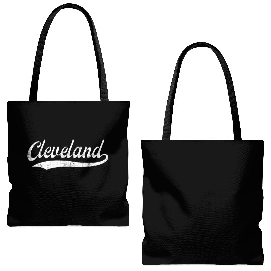 Vintage Cleveland Ohio Distressed Tote Bags (AOP)