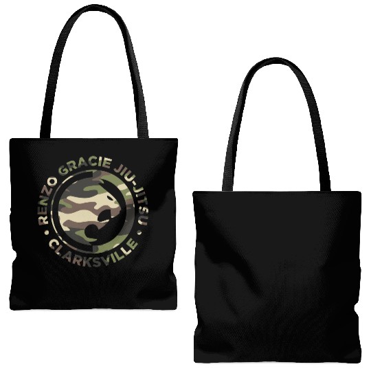 Renzo Gracie Jiu-Jitsu Clarksville Camouflage Logo Tote Bags (AOP)