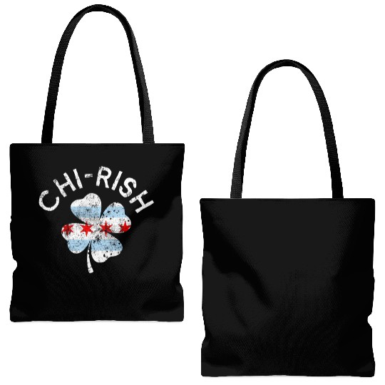 Chi-Rish Chicago Flag Lucky C St Patrick'S Day Tote Bags (AOP)
