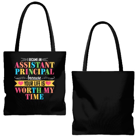 Assistant Principal Cute Appreciation Back to Tote Bags (AOP)