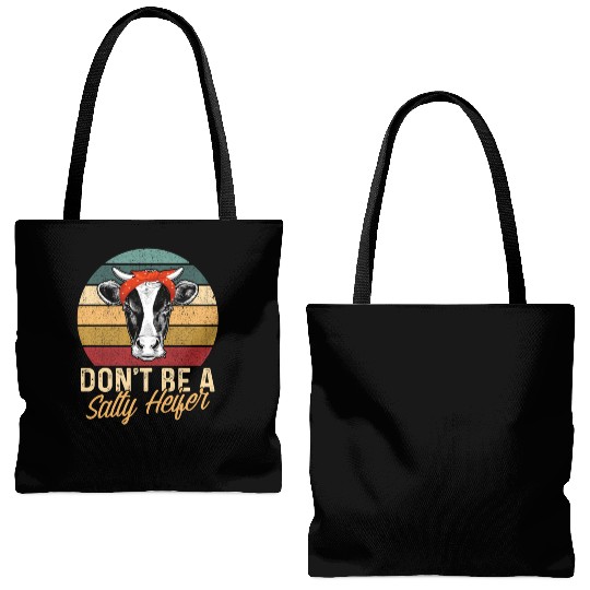 Don'T Be A Salty Heifer Farmer Cow Farming Cow Tote Bags (AOP)