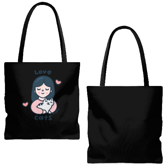 Kawaii Cat Lover Tote Bags (AOP)