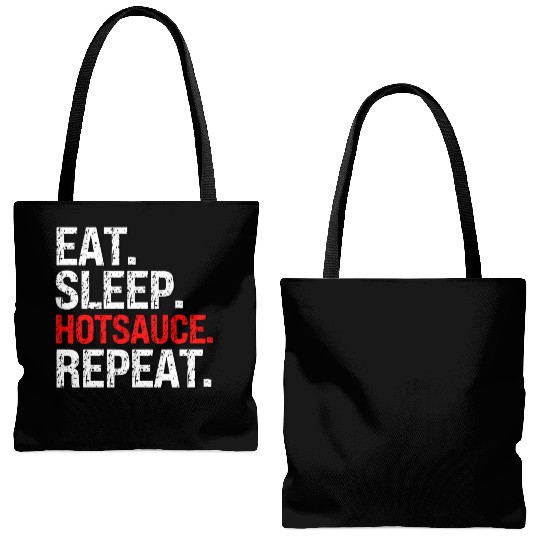 Eat Sleep Hotsauce Repeat For cy Hot Sauce Tote Bags (AOP)