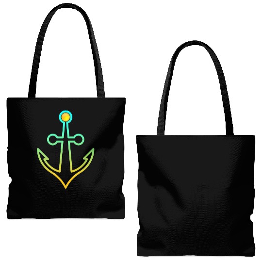 Preppy Nautical Anchor For Sailors Boaters Tote Bags (AOP)