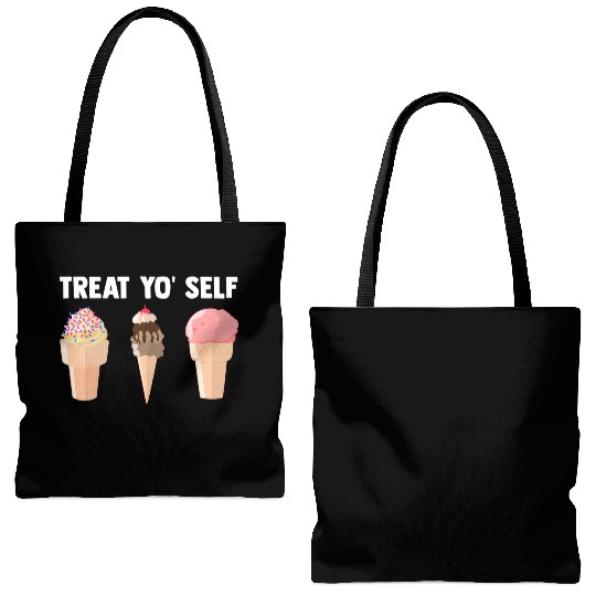 Ice Cream Treat Yo' Self Summertime Sherbet Gelato Tote Bags (AOP)