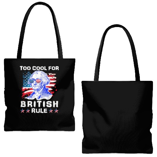 George Washington Too cool for British Rule US Tote Bags (AOP)