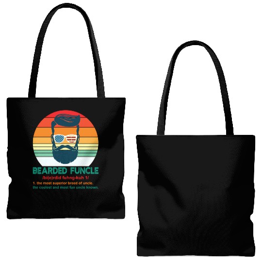 Bearded Funcle Definition Uncle Tote Bags (AOP)