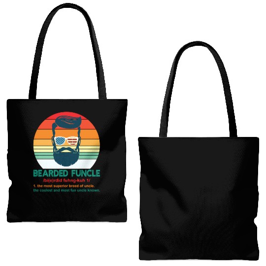 Bearded Funcle Definition Uncle Tote Bags (AOP)