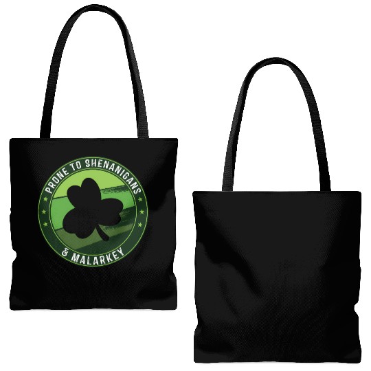 Prone To Shenanigans And Malarkey St Patricks Day Tote Bags (AOP)