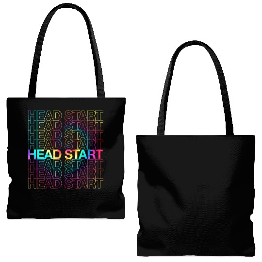 Rainbow Tie Dye Head Start Team Back To School Tote Bags (AOP)