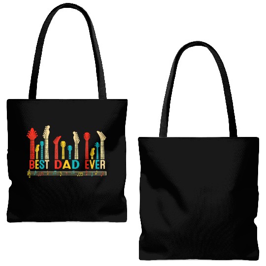 Best Dad Ever Daddy Guitar Vintage Guitar Fathers Tote Bags (AOP)