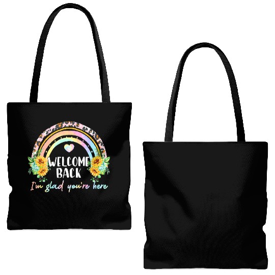 Sunflower I'm Glad First Day Back To School Tote Bags (AOP)