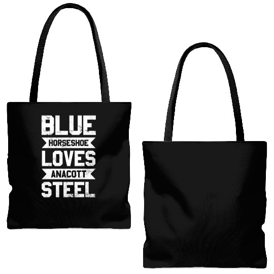 Blue Horseshoe Loves Anacott Steel Tote Bags (AOP)