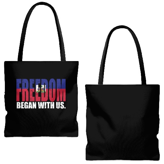 Haitian Pride Freedom Began With Us Haiti Tote Bags (AOP)