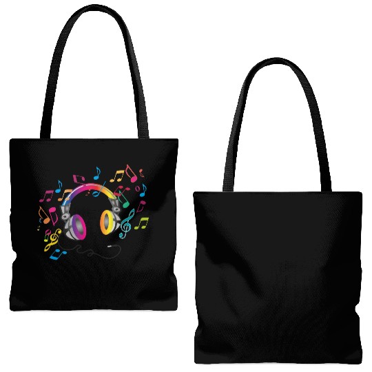 colorful headphone for music festival summer Tote Bags (AOP)