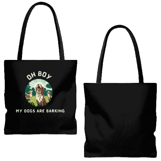 Oh Boy My Dogs Are Barking Tote Bags (AOP)