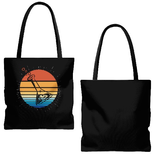 Science Chemist Chemistry Sunset Laboratory Flask Tote Bags (AOP)