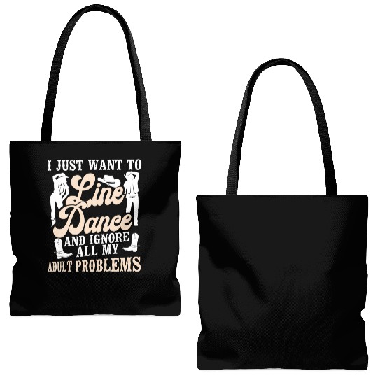 Line Dancing Dance Teacher I Just Want To Line Tote Bags (AOP)