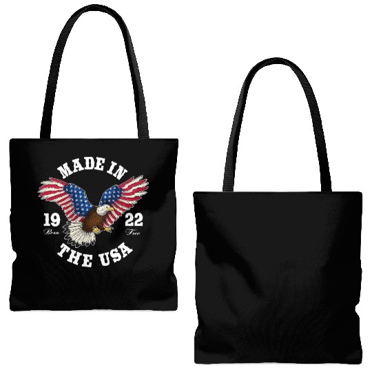 100 Year Old Patriotic Eagle Usa Flag 1922 Tote Bags (AOP)