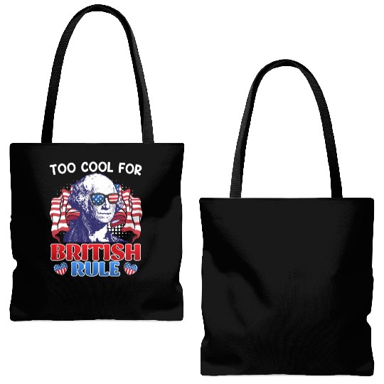 Too cool for British rule George Washington Tote Bags (AOP)