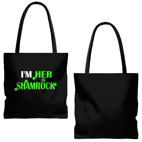 I'M Her Shamrock I'M His Lucky Charm St Patric Tote Bags (AOP)