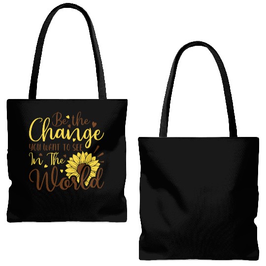 Be The Change Youwant To See In The World Tote Bags (AOP)