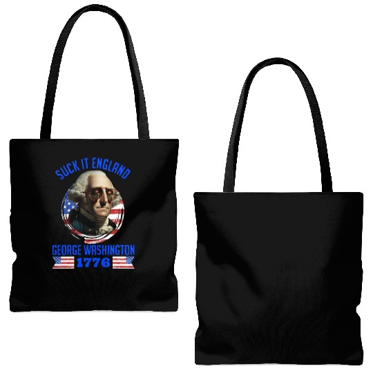 George Washington 1776 Suck it England USA Tote Bags (AOP)