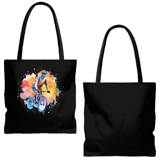 Ride to Freedom - Watercolor Style Cycling Art Tote Bags (AOP)