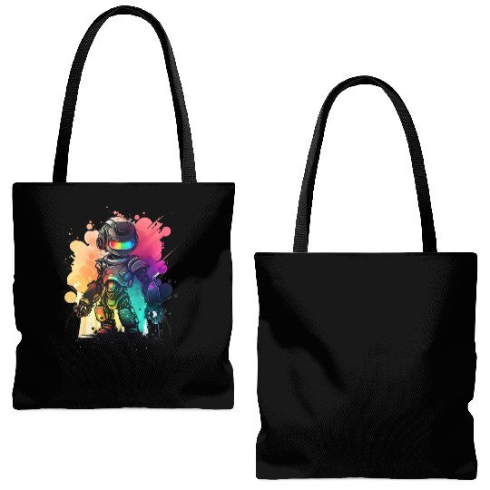 Retro Robot Cute Robotic Engineer Technology Tote Bags (AOP)