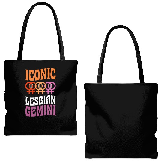 Ico Lesbian Gemini Queer Zodiac Horoscope Sign Les Tote Bags (AOP)