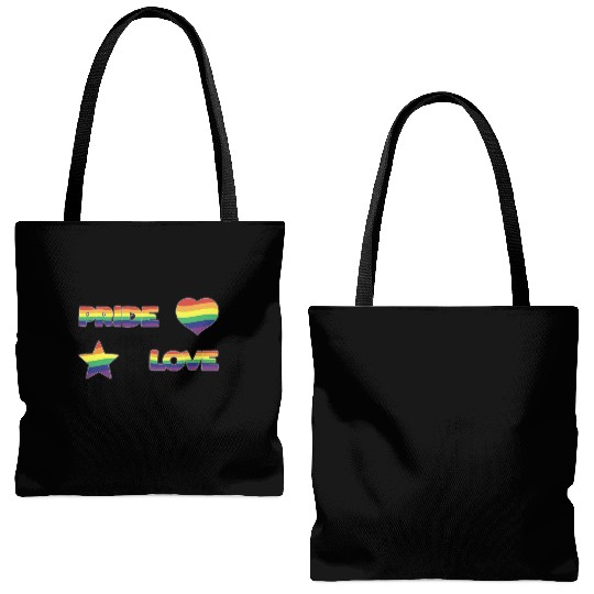 LGBTQ community stickers with flag star and heart Tote Bags (AOP)