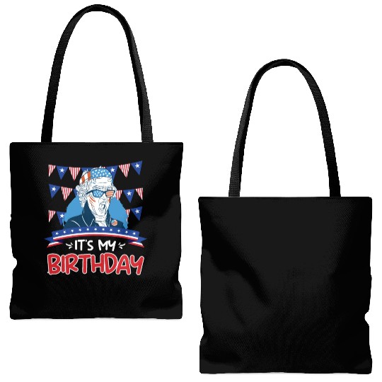 Its my Birthday Independence Day George Washington Tote Bags (AOP)