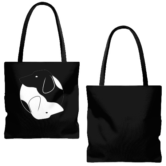 Yin Yang Dachshund Dog Symbol Zen Meditation Tote Bags (AOP)