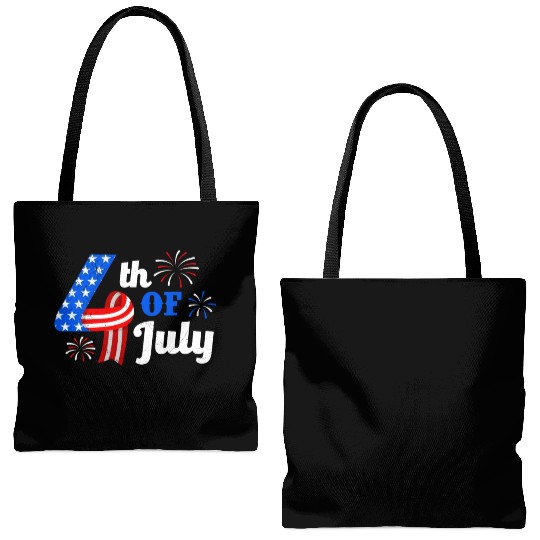 4th July Independence Day Independent America Tote Bags (AOP)