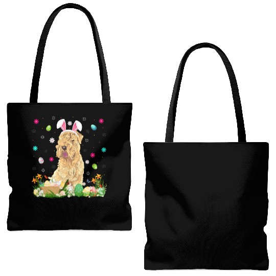 Easter Egg Wheaten Dog Easter Sunday Tote Bags (AOP)
